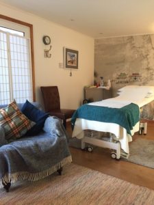 Comfortable and modern acupuncture treatment room in York
